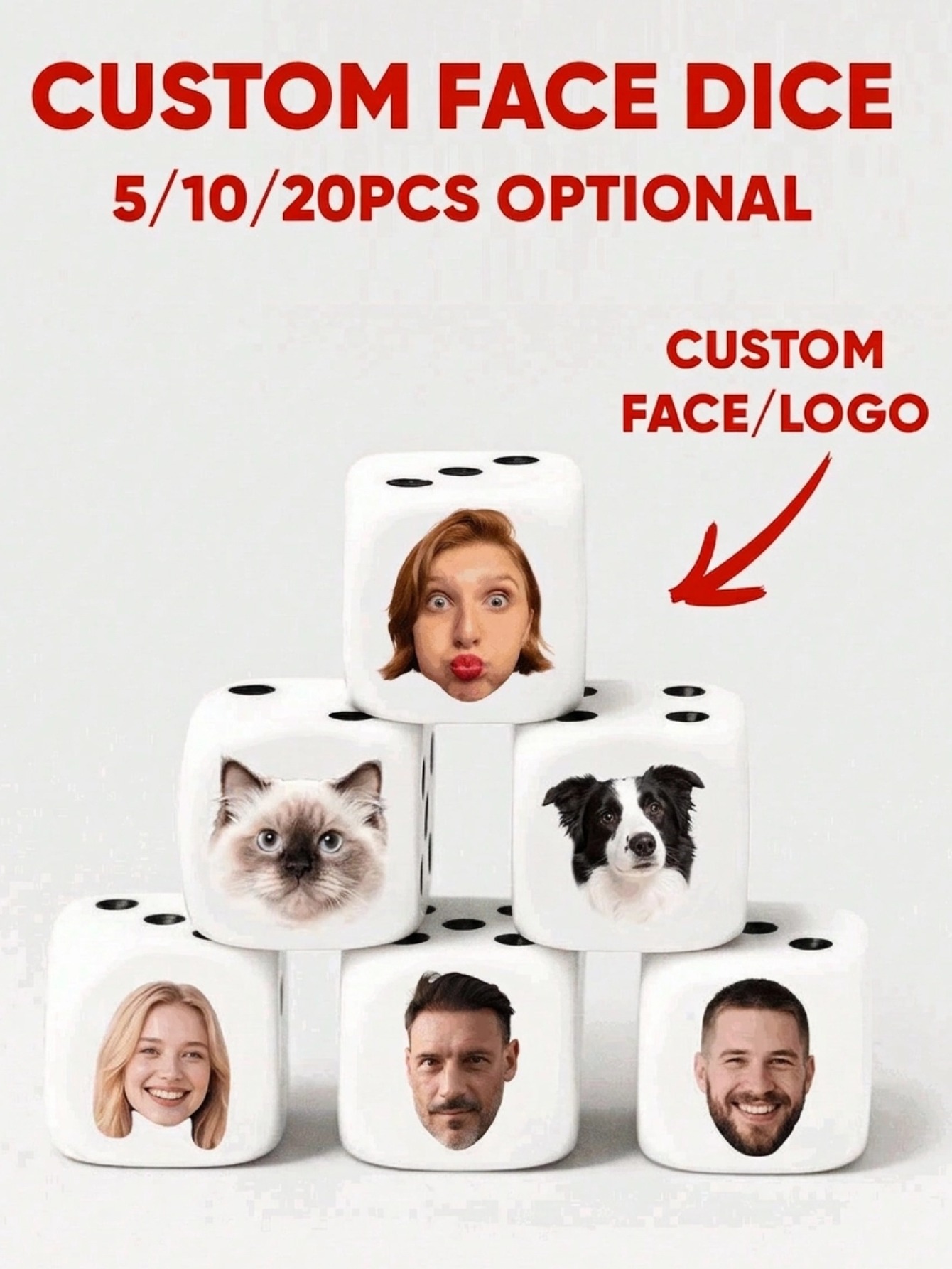 Aangepaste gezichtsdobbelstene - Party Games For Christmas recensie en prijs